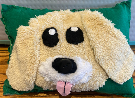 Handmade Plush Pup Face Pillow